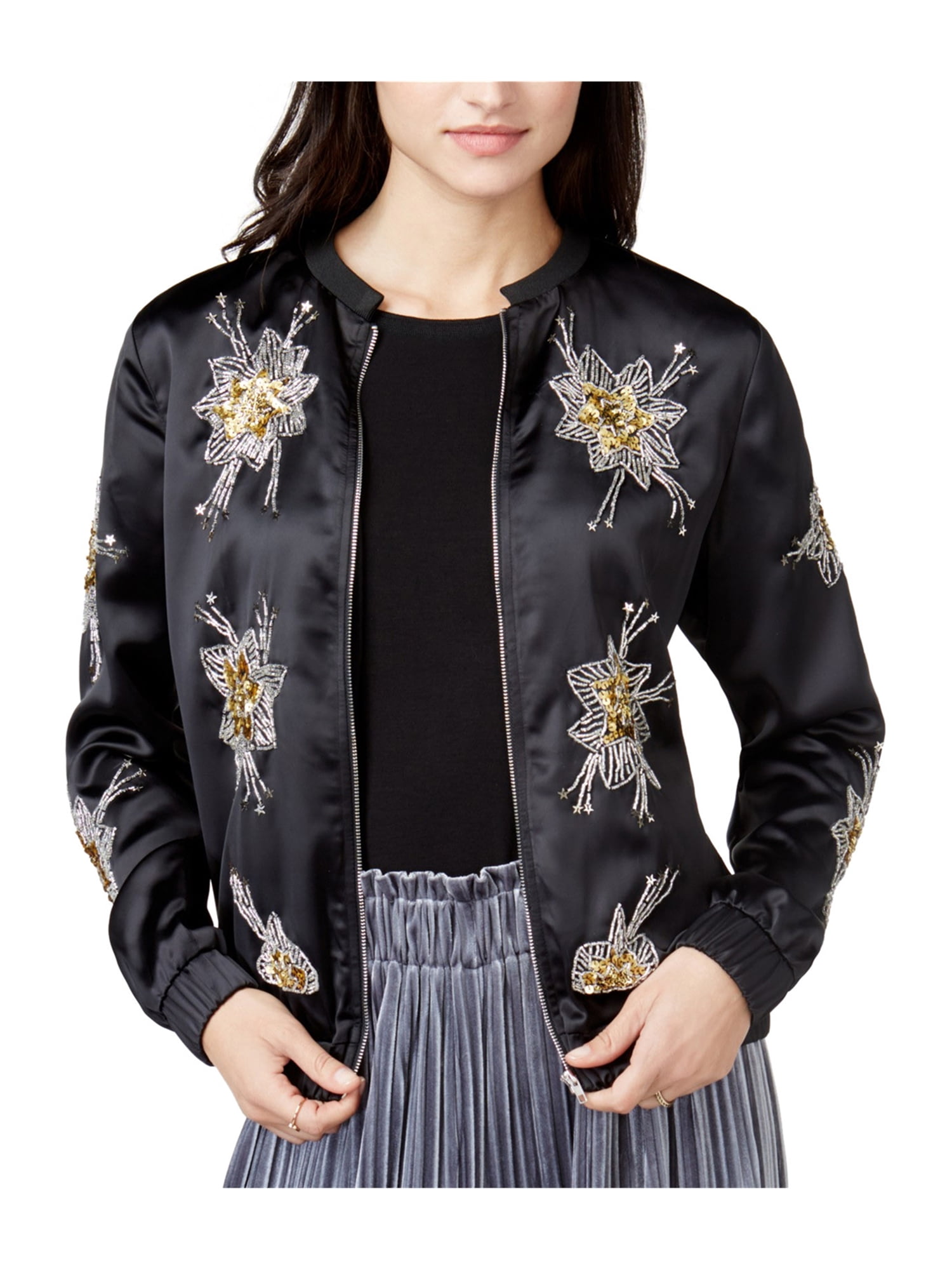 ladies embroidered bomber jacket