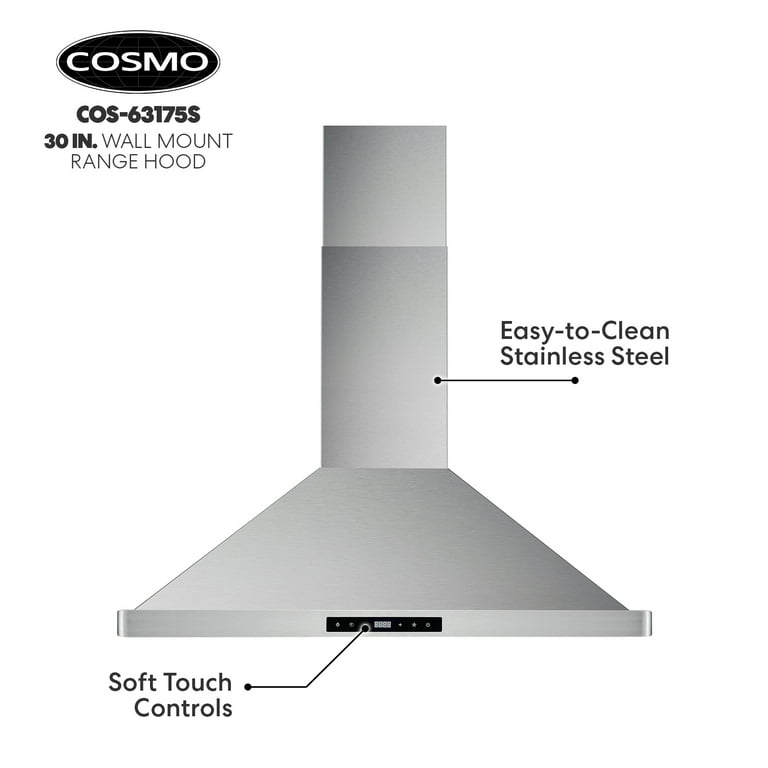 トコタンページ Cosmo 30 in. Ductless Wall Mount Range Hood in Stainless Steel