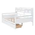 thumbnail image 4 of Elegant Design Daybed with Bedside Shelves and Two Drawers, Pine Wood Day Bed with Maximized space for Office/Living Room/Bedroom, Sturdy Slats Support Wooden Sofa Bed, 4 of 9