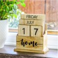 thumbnail image 6 of Wooden Flip Desk Calendar, Home Office Decor Calendar, Rotatable Date Display Organizer, Plank Table Organizer, Ideal for Daily Scheduling, Adding Rustic Vibe to Desks/Mantels, 6 of 6
