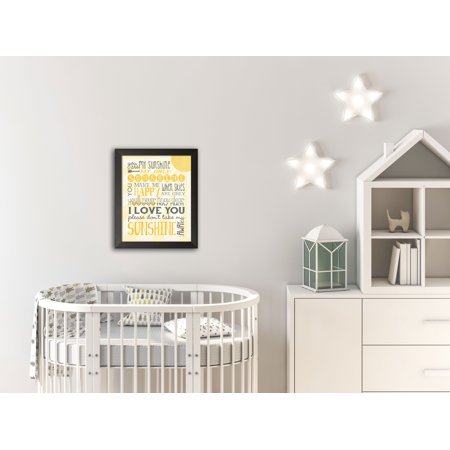 Gango Home Decor Por You Are My Sunshine Child S Room Or Nursery Wall Art By Jo Moulton One Yellow 11x14in Paper Print In Black Frame Ready To Gango Home Decor Por You Are My Sunshine Child S Room Or Nursery Wall Art By Jo Moulton One Yellow 11x14in Paper Print In Black Frame Ready To