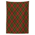 thumbnail image 3 of Ambesonne Checkered Tablecloth Rectangular Table Cover, Irish Tartan Xmas, 52"x70", Emerald Yellow Vermilion, 3 of 4