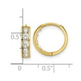 thumbnail image 2 of 14k Solid Yellow Gold Polished Cubic Zirconia 4x14mm Hoop Earrings 14x14.5mm Wide 3.7mm Thick Hoop Earring for Women, 2 of 2