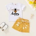 thumbnail image 3 of Younger Tree Baby Girl Summer Clothes Set Short Sleeve T-Shirt Shorts 2pcs Outfits for 6-7T, 3 of 7