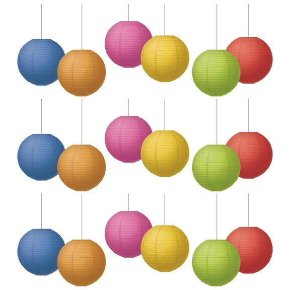 Teacher Created Resources Colorful 8" Hanging Paper Lanterns, 6 Per Pack, 3 Packs