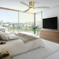 thumbnail image 6 of Sofucor 52 Inch Low Profile Ceiling Fan with Lights and Remote, Outdoor Modern Flush Mount Ceiling Fan 6-Speed 3-CCT with Timer 3 Wood Blades, 6 of 13