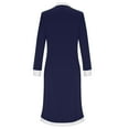 thumbnail image 5 of Womens Elegant Midi Dress V Neck Long Sleeve Business Casual Cocktail Dresses with Pocket Color Block Outfit New Boho Beach Dresses Navy S, 5 of 7