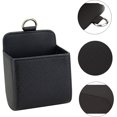 thumbnail image 2 of Organizador de salida de ventilación de coche de cuero PU de 2 piezas con gancho, bolsa de almacenamiento universal para coche para almacenamiento como bolígrafo para llave de teléfono móvil (negro), 2 of 5