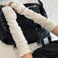 thumbnail image 4 of RUISINERY Arm Warmers Long Fingerless Glove Ladies Long Arm Warmer Fingerless Glove for Women Halloween Wedding Prom Party, 4 of 7