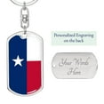 thumbnail image 2 of Texas State Flag Keychain Dog Tag Stainless Steel or 18k Gold, 2 of 8