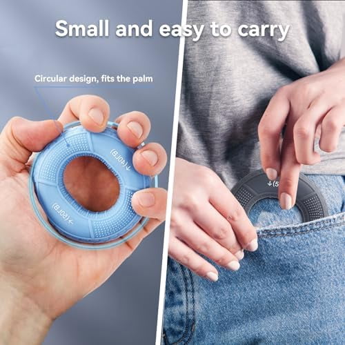 Hand Grip Strengthener, Grip Strength Trainer, Fingers Exerciser - Silicone Rings for Muscle Training Sports Rock Climbing Finger Rehabilitation Training,Hand & Wrist Muscles Trainer Stress Relie