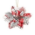 thumbnail image 2 of Lilgiuy 2D Acrylic Poinsettia Christmas Ornament, 3.14in Flat Poinsettia Flower Christmas Tree Hanging Decoration for Home Winter Holiday Party, 2 of 5
