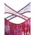 thumbnail image 3 of Camiseta Tipo Túnica Panel Encaje Copo de Nieve Ombre Plus Rosegal Mangas largas de talla grande, 3 of 5