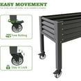 thumbnail image 4 of ANLEOLIFE Galvanized Raised Garden Bed with Legs,48x24x35in Large Elevated Planter Box on Wheels with Drainage Holes for Backyard, Balcony, Patio, 600lb Capacity, White, 4 of 4
