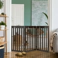 Gymax 36'' Folding Wooden Freestanding Dog Gate Pet Gate W/360