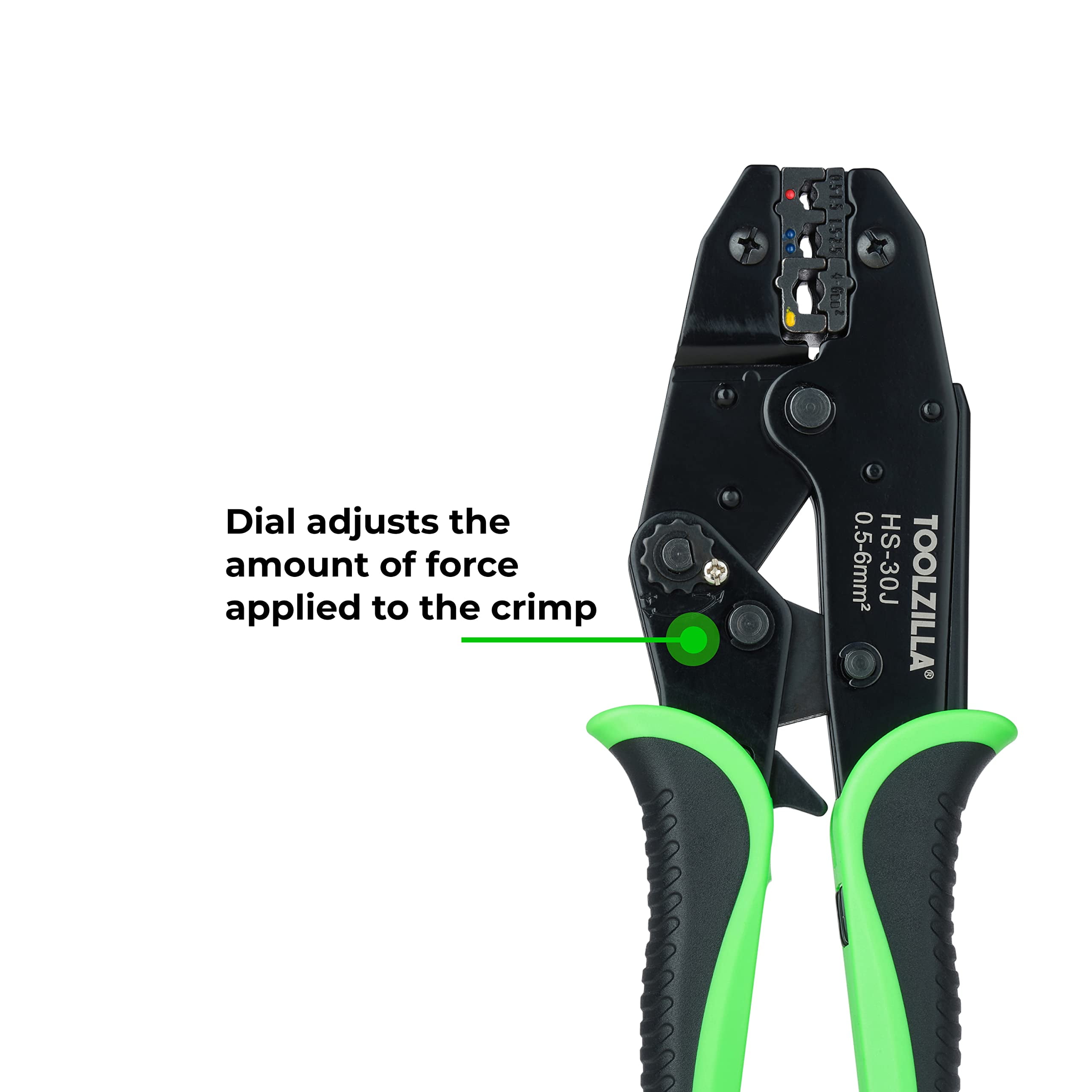 Toolzilla Cable Crimping Electrical Tool- Heavy Duty Ratcheting Wire Crimper - Adjustable Pressure With Three Unique Crimping Cavities-Ergonomic Handle