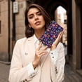 thumbnail image 7 of Leather Thin Slim Wallets for Women Men - Skull rainbow star mushroom Clutch Card Wallet for Women Men with Zipper, 7 of 7