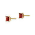 thumbnail image 2 of Gem & Harmony 14K Yellow Gold 4mm Princess Cut Garnet Solitaire Earrings for Women, 2 of 5