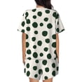 thumbnail image 3 of Lsque Abstract Green Polka Dot Women's Short-Sleeved Pajama Set - 2 Piece Soft and Lightweight Sleepwear Set-Large, 3 of 9