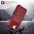 thumbnail image 6 of Dteck Magnetic Leather Wallet Case for iPhone 16e / iPhone 17e,Shockproof Silicone Case Card Slots Holder Leather Flip Stand Cover for iPhone 16e/17e ,Red, 6 of 6