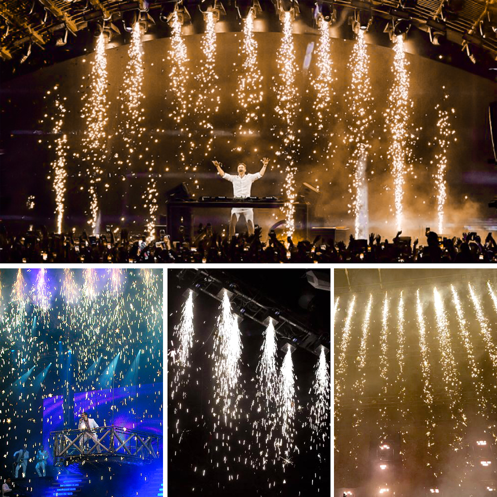 2Pack 800W Spray Down  Waterfall Sparkler Cold Spark Fountain Machine Remote DMX Control with Case