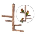 thumbnail image 4 of Bird Perch Stand, Parrot Stand Toy Branch Platform Paw Grinding Parakeets Cockatiels Birds Finches Cage Accessories - Brown, M 10x25cm, 4 of 8