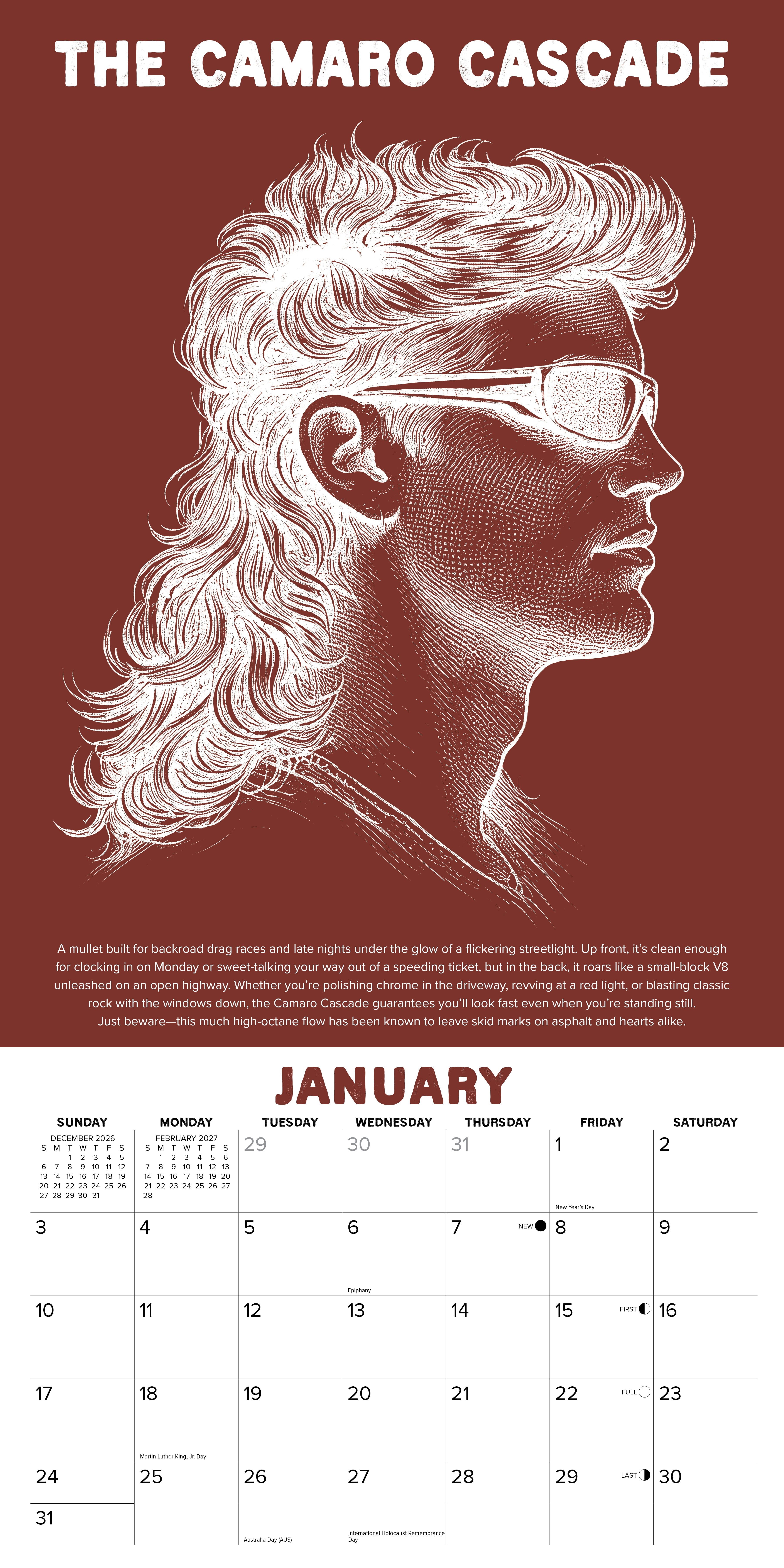 Willow Creek Press, Mullet Masterpieces 2027 Wall Calendar