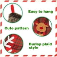 thumbnail image 4 of Medias navideñas, paquete de 4, medias grandes, estilo a cuadros de arpillera con copo de nieve, Papá Noel, muñeco de nieve, reno, peluche, paquete de medias de piel sintética Xemadio WRJM-366, 4 of 7