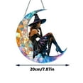 thumbnail image 2 of Swiftyle 1-3 PC 8x8 inch Charming Moonlight Witch Acrylic Stained Glass Window Hanging Sun Catcher Decor Stained Panel Wall Art, for Friends Family, 2 of 7