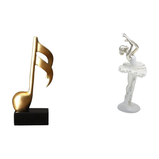 Escultura de nota musical, figura de bailarina, estatua de niña de ballet, adorno de escritorio de resina, adecuado para decorar hogares, oficinas, es