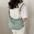 thumbnail image 2 of Bolso de hombro de lona de gran capacidad para mujer, bolso cruzado informal de moda simple de color sólido para primavera y verano, 2 of 6