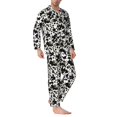 thumbnail image 2 of Fotbe Cow Skin 1 Pijama de Hombre con Estampado de Manga Larga, Conjunto de 2 Piezas, Ropa de Dormir Suave y Cómoda con Bolsillos-XX-Large, 2 of 7