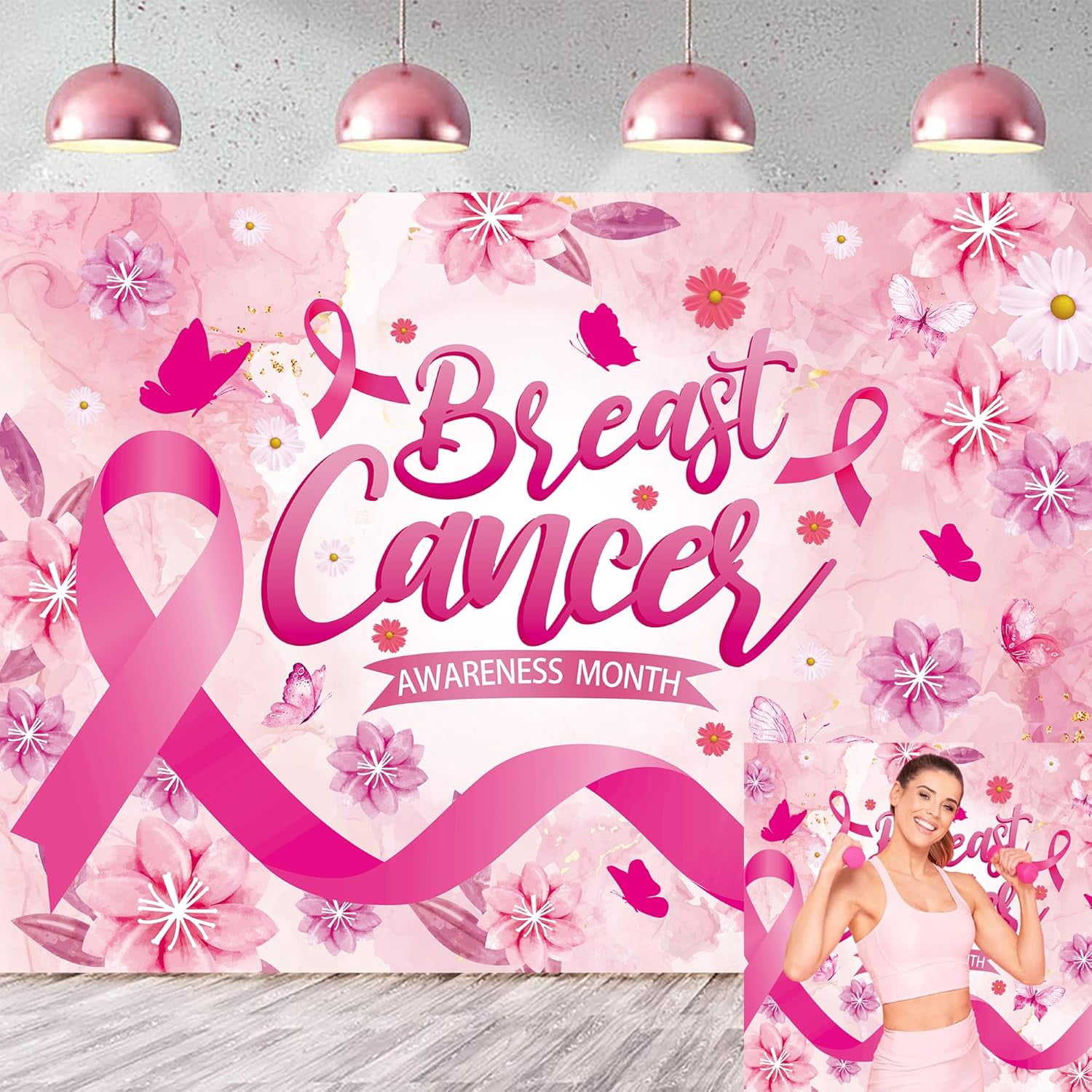 Breast Cancer Ribbon 12 Pieces Breast Cancer Awareness Banner Pink ...