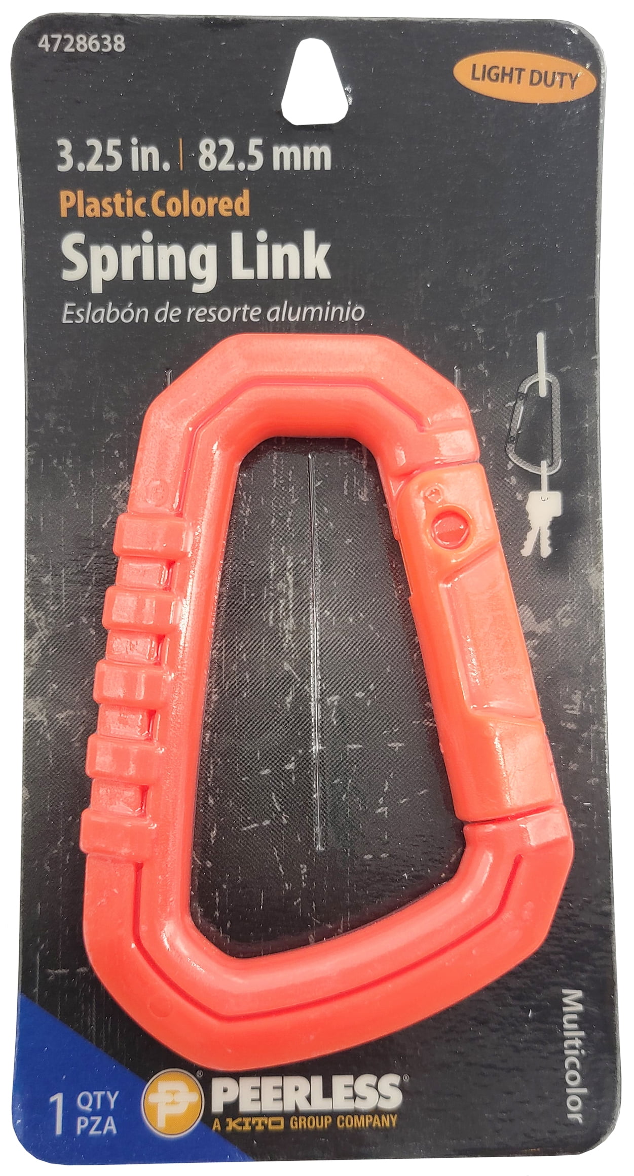 Peerless Chain 3.25 In. Orange Plastic Spring Link, #4728638