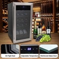 thumbnail image 6 of NutriChef PKCWC15 - Wine Chilling Refrigerator Cellar - Touch Button Control with Air Tight Seal, Contains Placement for Standing Bottles (15 Bottle Storage Capacity), 6 of 8