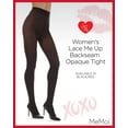 thumbnail image 2 of LoveMoi Women's Lace Me Up Backseam 60 Denier Opaque Tight - Womens - Female (L-XL, Black-Red), 2 of 7