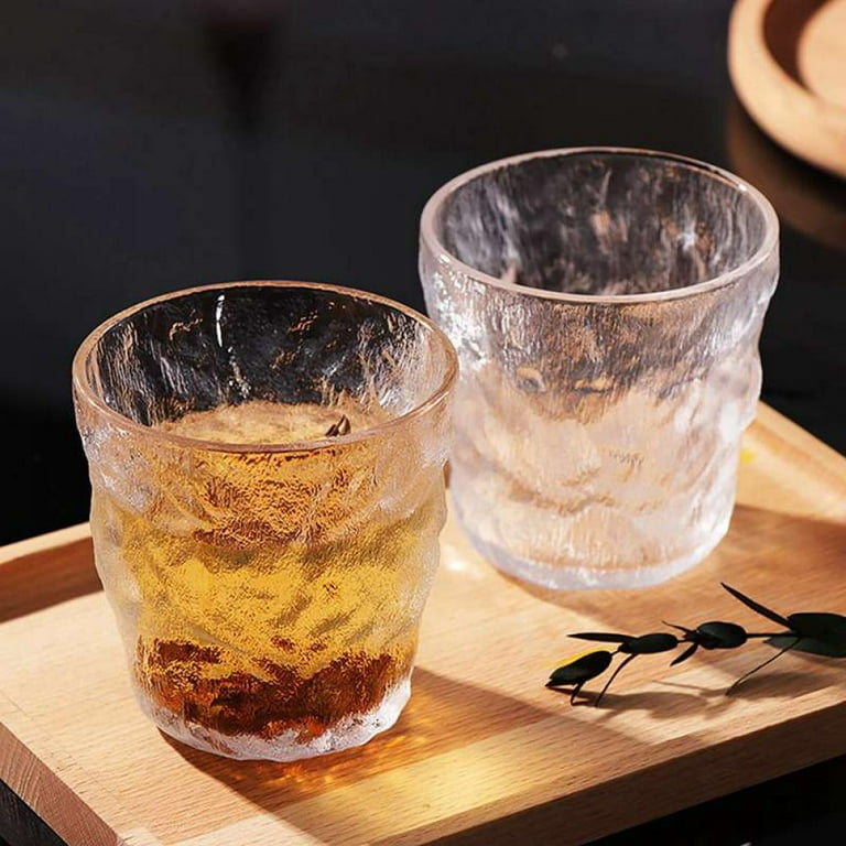 Glacier Pattern Wine Glass Water Cup, Frosted Texture Whiskey Glasses Beer  Glass,Household Water Cup Coffee Cup, for Drinking Juice,Iced Mixed  Drinks,for Home Office Bar 