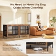thumbnail image 2 of Ironovahome 78" Dog Crate Furniture for 2 Large Dogs with Sturdy Removable Divider and Double Doors, XXL Extra Large Indoor Dog Kennel, Thick Heavy Duty Wooden Dog Cage, Brown, 2 of 8