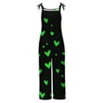 thumbnail image 5 of JURANMO Womens Plus Size Cotton Linen Jumpsuits St. Patrick's Day Irish Clover Graphic Overalls Summer Casual Sleeveless Wide Leg One Piece Pants with Pockets Green XXXXL Prime Sales Today, 5 of 6