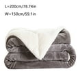 thumbnail image 3 of Thickened Winter Throw Blanket Double-Sided & Sherpa Plush Warm Cozy Oversized Blanket for Couch Sofa Bed All Season Use Soft Lambswool Style Striped Design, 3 of 7