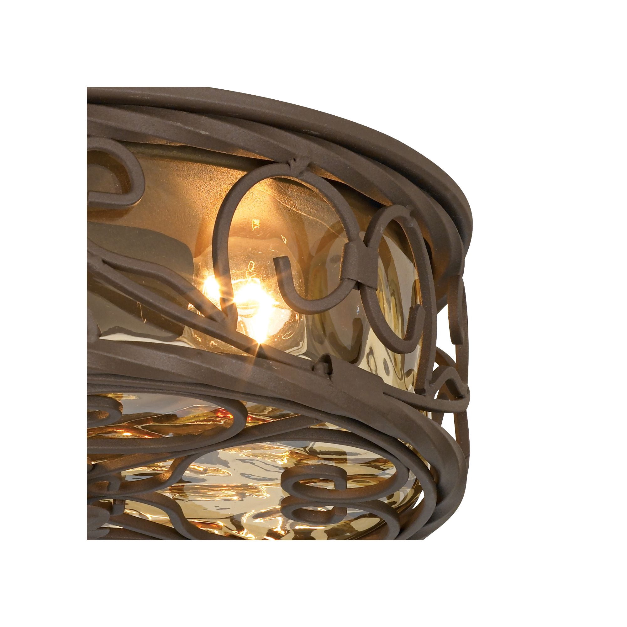 John Timberland Casa Seville Rustic Farmhouse Flush Mount Outdoor Ceiling Light Fixture Dark Walnut 4 1/2" Champagne Water Glass for Post Exterior