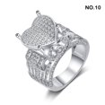 thumbnail image 3 of Qarigey Anillo de cristal brillante a la moda, anillos personalizados, joyería en forma de corazón, accesorio decorativo para viajar en festivales Ropa, zapatos y accesorios Miscelánea Tamaño 10 Qarigey AP016472-06, 3 of 6