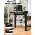 thumbnail image 6 of 48x24 Inch Standing Desk with Double Drawers, C-Clamp Mount Compatible, Electric Adjustable Height Computer Stand Up Desks, Home Office Sit Stand Table with 3 Preset Heights & 2 Hooks, Black, 6 of 6