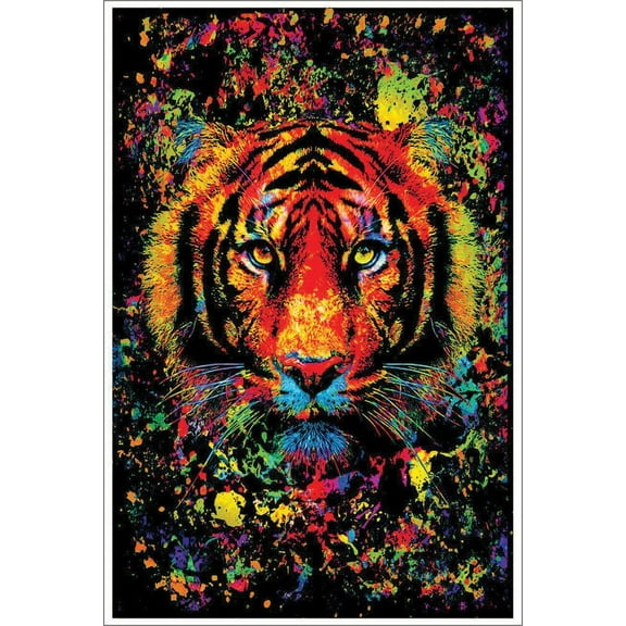Tiger Splatter Blacklight Poster