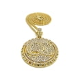 thumbnail image 2 of Stone Stud Initials QC Spinner Pendant with 4mm Cuban Chain Necklace, Gold-Tone, 30", 2 of 4