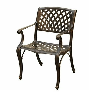 Oakland Living Contemporary Modern Outdoor Mesh Lattice Aluminum Dining Chair Bronze