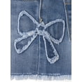 thumbnail image 2 of The Children's Place Baby & Toddler Girls Applique Bow Denim Shortie Shorts, Sizes 6M-5T, 2 of 4