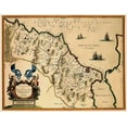 thumbnail image 2 of Blaeu 18x15 Gold Ornate Wood Framed with Double Matting Museum Art Print Titled - Morocco North Africa - Blaeu 1635, 2 of 4