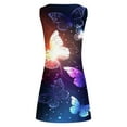 thumbnail image 4 of Wycnly Formal Dresses for Women Beach Sexy Hollow out Swing Tunic Tank Short Dresses Sleeveless Crewneck Butterfly Print 2024 Summer Mini Dress Yellow XXL, 4 of 5