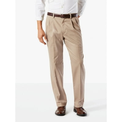 Dockers Mens Classic Pleated Easy Khaki with Stretch